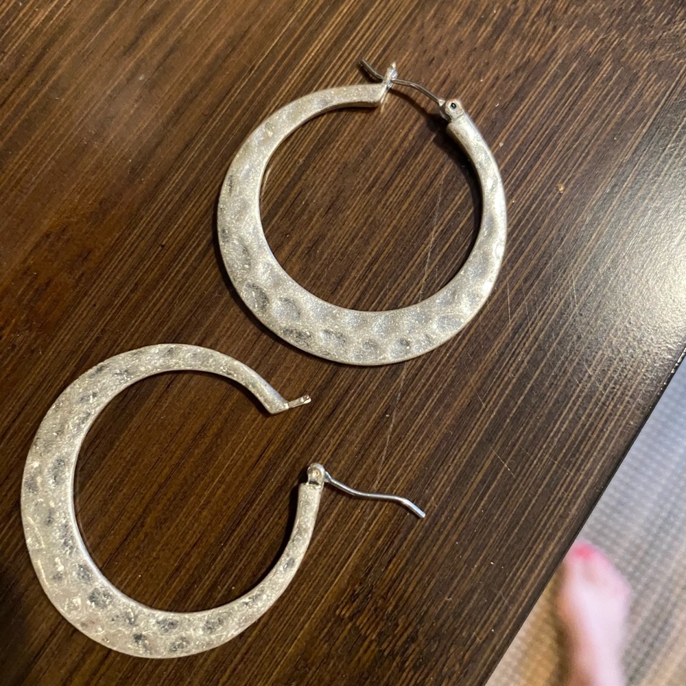 Lucky Brand Silver Hoops Earrings